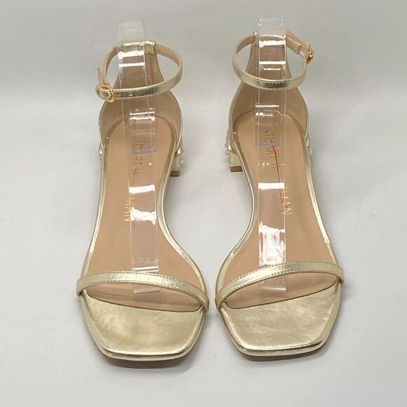 Stuart Weitzman Metallic Leather Embellished Sandals size 9 - Picture 2 of 11